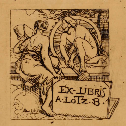 Exlibris by ? Unbekannt from Unknown for A. Lotz - Couple 