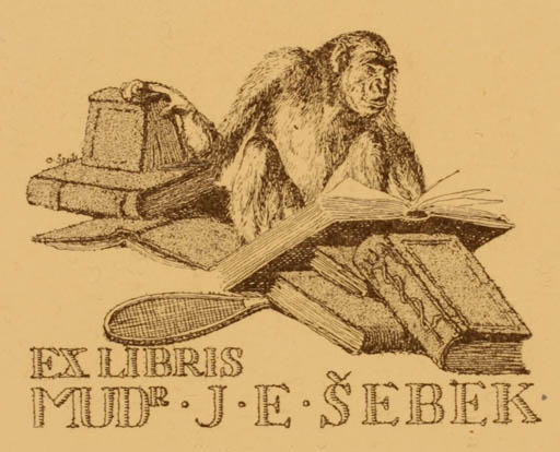 Exlibris by ? Unbekannt from Unknown for Dr. Jeri E. Sebek - Book Fauna 
