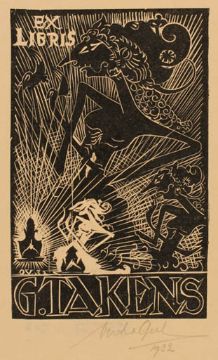 Exlibris by ? Unbekannt from Unknown for G. Takens - 