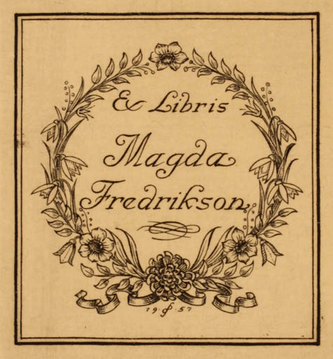 Exlibris by ? Unbekannt from Unknown for Magda Fredikson - Flora 