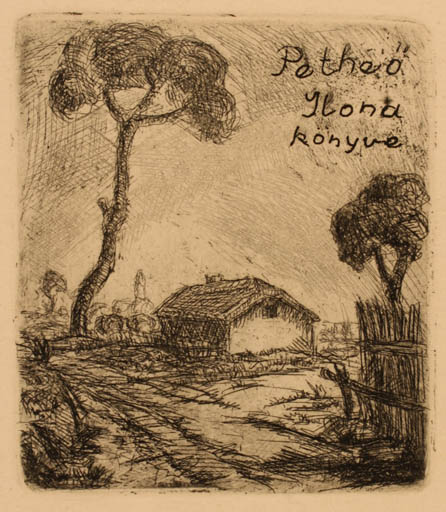 Exlibris by ? Unbekannt from Hungary for Ilona Petherö - Scenery/Landscape 