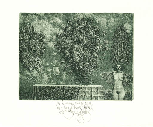 Exlibris by Albin Brunowski from Czechoslovakia for Klaus & Inge Rödel - Woman Nude 