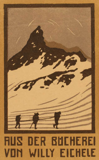 Exlibris by ? Unbekannt from Unknown for Willy Eichele - Mountain Scenery/Landscape 