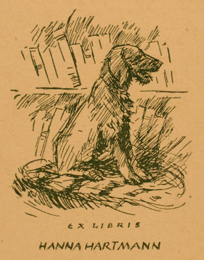 Exlibris by ? Unbekannt from Unknown for Hanna Hartmann - Dog 