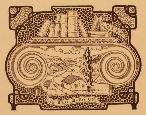 Exlibris by ? Unbekannt from Germany for Emil Müller - Jugend Scenery/Landscape 