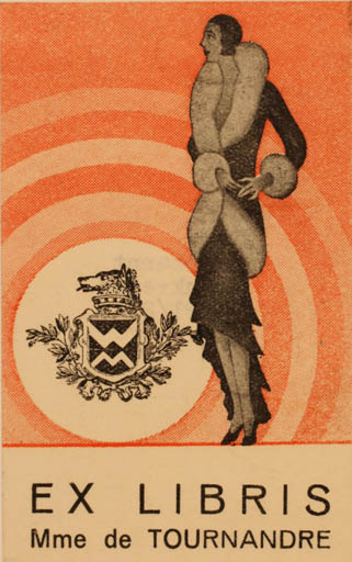 Exlibris by ? Unbekannt from France for Mme. de Tournandre - Woman 