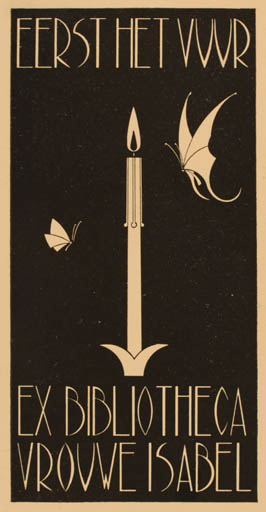 Exlibris by J. C. J. van Schagen from Netherland for Isabel Vrouve - 