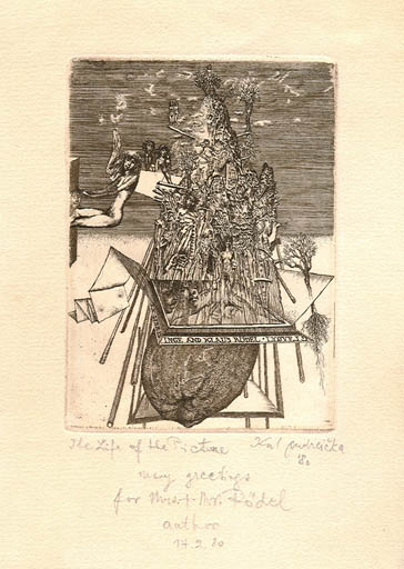 Exlibris by Karol Ondreicka from Slovak Republic for Klaus & Inge Rödel - Surrealism 