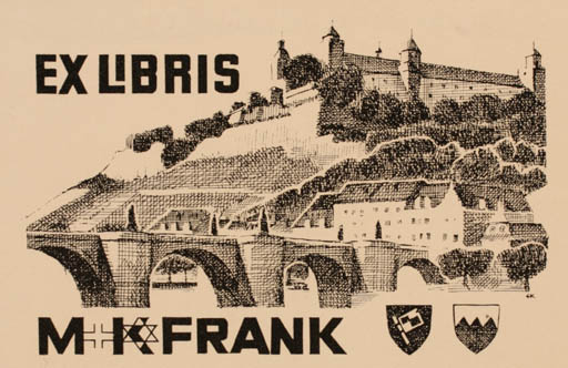 Exlibris by ? Unbekannt from Unknown for M. K. Frank - Architecture Castle/Palace 