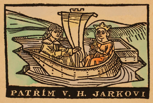 Exlibris by ? Unbekannt from Unknown for Patrim V. H. Jarkovi - Maritime Couple 