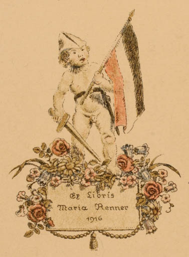 Exlibris by ? Unbekannt from Unknown for Maria Renner - Child Flower Flora 