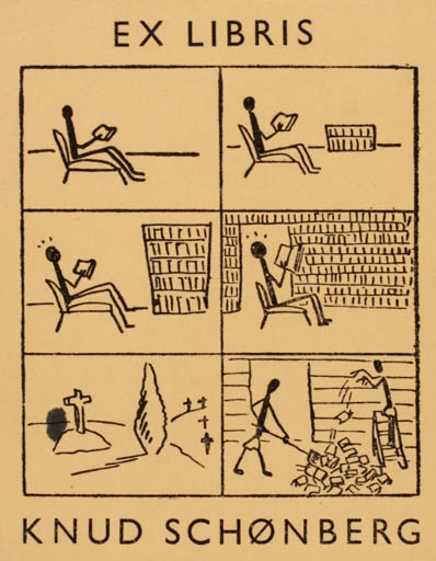 Exlibris by ? Unbekannt from Unknown for Knud Schønberg - Book 