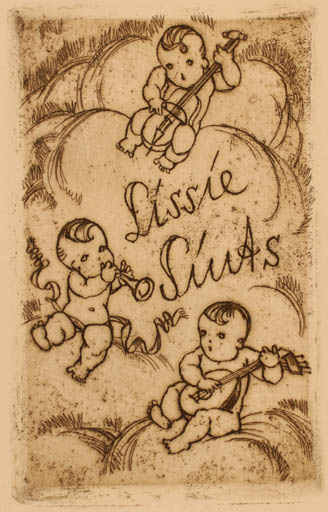 Exlibris by ? Unbekannt from Unknown for Lissie Siuts - Child Music 