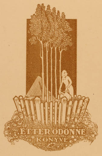 Exlibris by ? Unbekannt from Hungary for Ödonne Etter - Jugend Woman Tree 