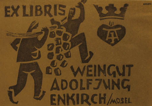 Exlibris by ? Unbekannt from Unknown for Adolf (Weingut) Jung - Wine 