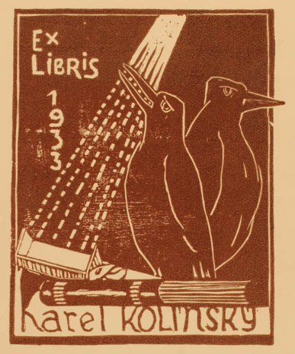 Exlibris by ? Unbekannt from Unknown for Karel Kolinsky - Bird 