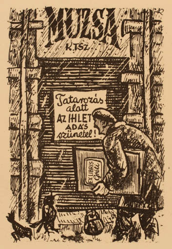 Exlibris by ? Unbekannt from Unknown for Greti Muzsa - Book Man 