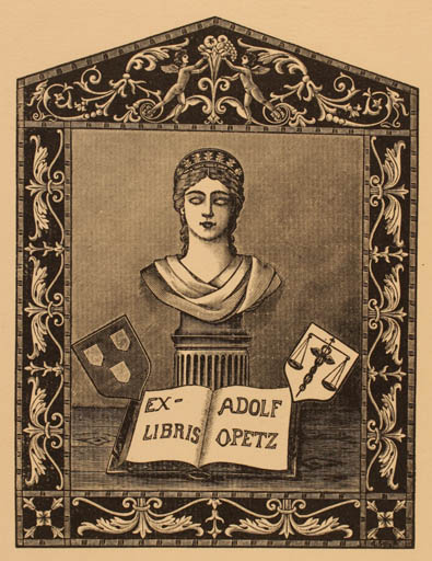 Exlibris by ? Unbekannt from Unknown for Adolf Opetz - 