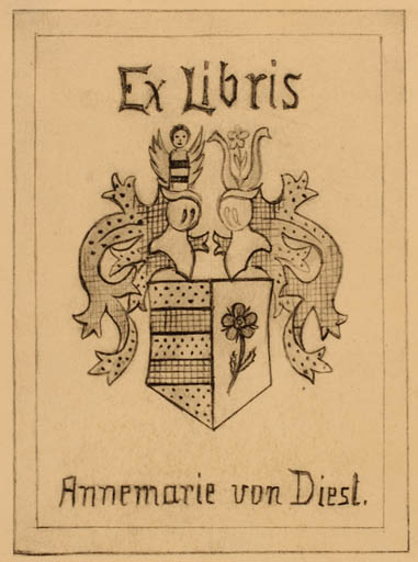 Exlibris by ? Unbekannt from Unknown for Annemarie von Diesl - Heraldry 