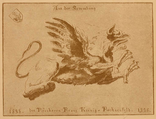 Exlibris by ? Unbekannt from Unknown for Franz König.Fachsenfeld - Fable Animal 