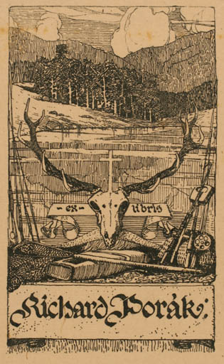 Exlibris by ? Unbekannt from Unknown for Richard Porak - Fauna Scenery/Landscape 