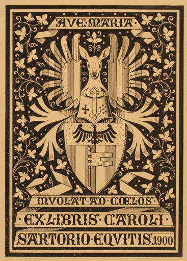 Exlibris by ? Unbekannt from Unknown for Caroli Sartorio - Heraldry 