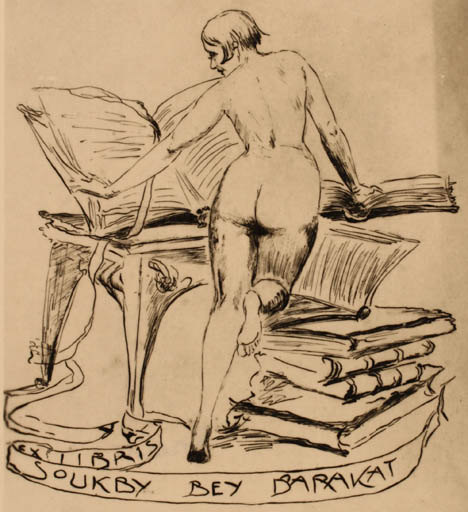 Exlibris by ? Unbekannt from Unknown for Bey Darakat Soukby - Book Woman Nude 