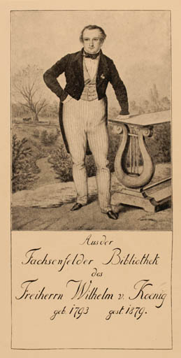 Exlibris by ? Unbekannt from Unknown for Freiherr Wilhelm v. König - Man 
