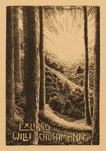 Exlibris by ? Unbekannt from Unknown for Willi Schuchmann - Scenery/Landscape 