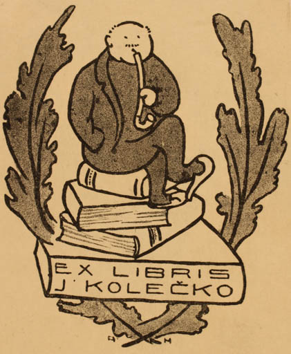 Exlibris by ? Unbekannt from Unknown for Jan Kolecko - Book Man 