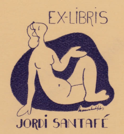 Exlibris by ? Unbekannt from Unknown for Jordi Santafe - Woman 