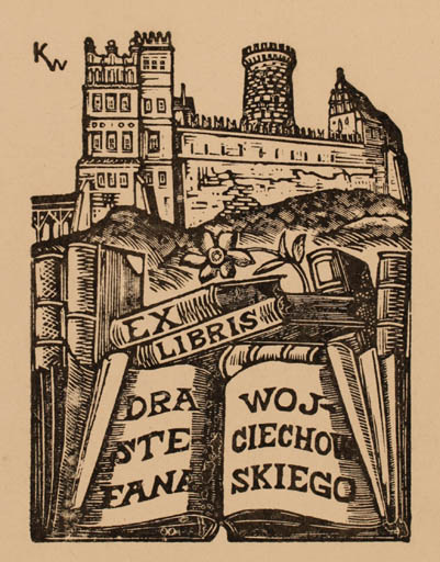 Exlibris by ? Unbekannt from Unknown for Stefana Wojciechowskiego - Book Castle/Palace 