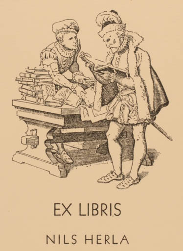 Exlibris by ? Unbekannt from Unknown for Nils Herla - Book Man 