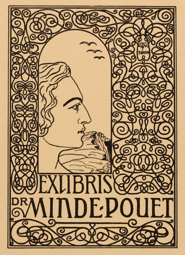 Exlibris by ? Unbekannt from Unknown for Dr. Minde-Pouet - Ornament Portrait 