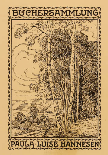 Exlibris by ? Unbekannt from Unknown for Paula Luise Hannesen - Scenery/Landscape Tree 