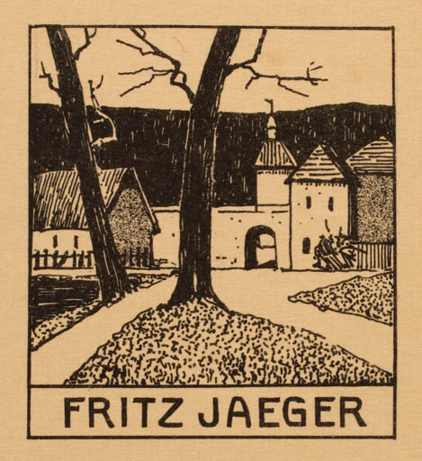 Exlibris by ? Unbekannt from Unknown for Fritz Jaeger - Architecture 
