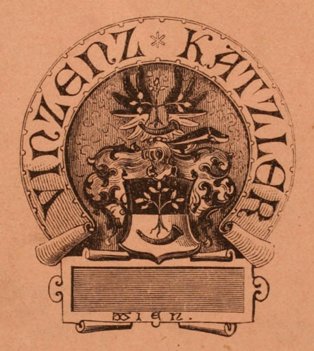 Exlibris by ? Unbekannt from Unknown for Vinzenz Katzler - Heraldry 