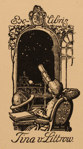 Exlibris by ? Unbekannt from Unknown for Tina v. Littrow - Globe Cosmos 